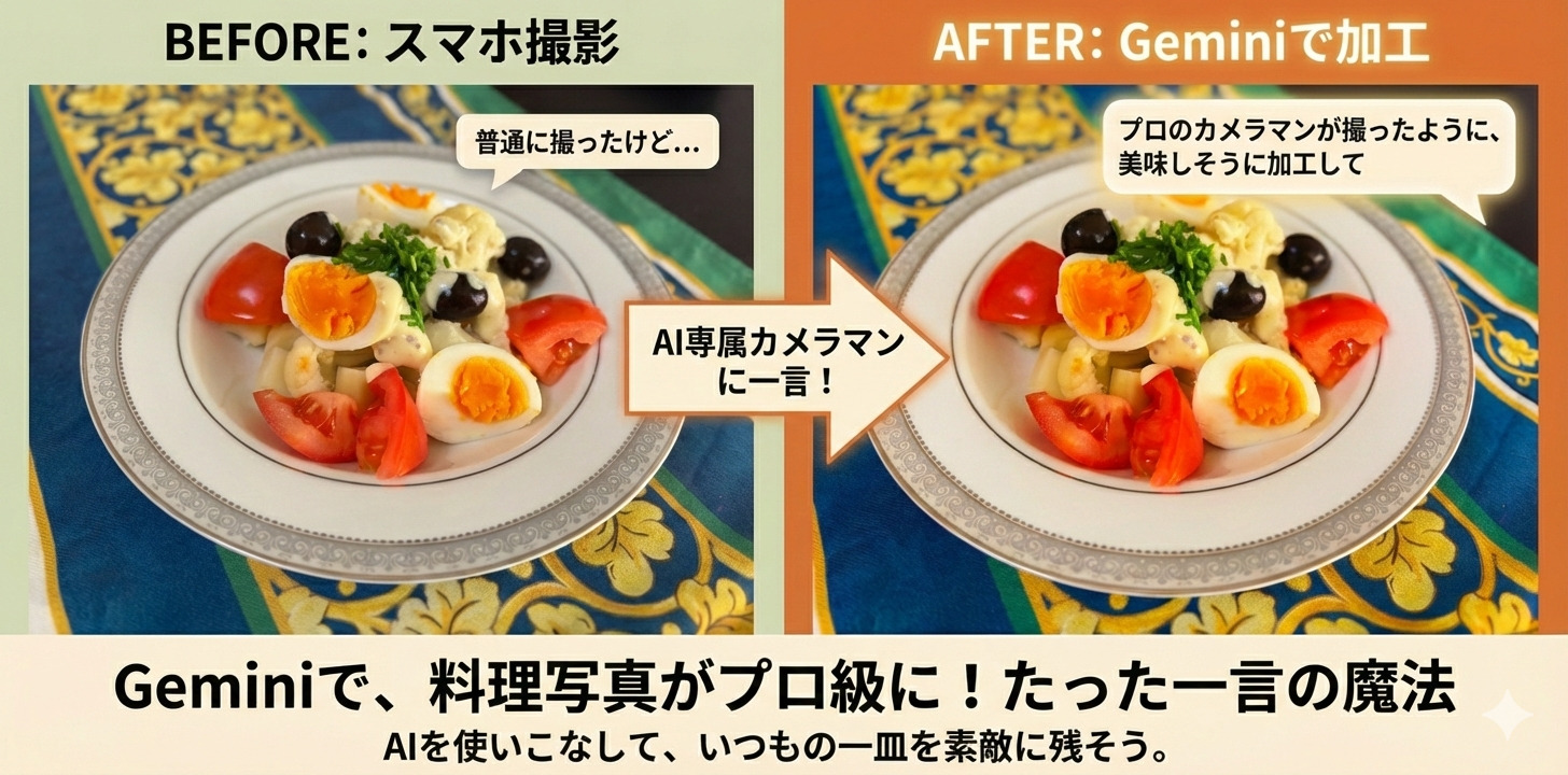 AIは私の「専属カメラマン」。たった一言で料理写真が変わった話