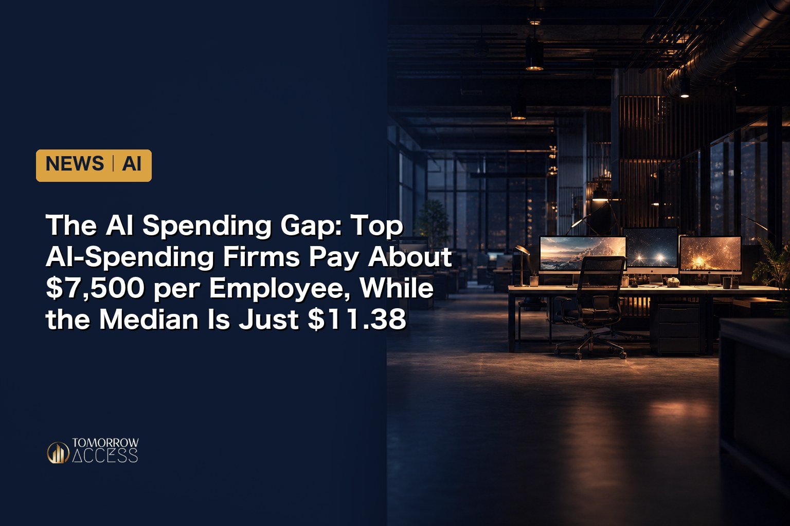 The AI Spending Gap: Top AI-Spending Firms Pay About $7,500 per Employee, While the Median Is Just $11.38