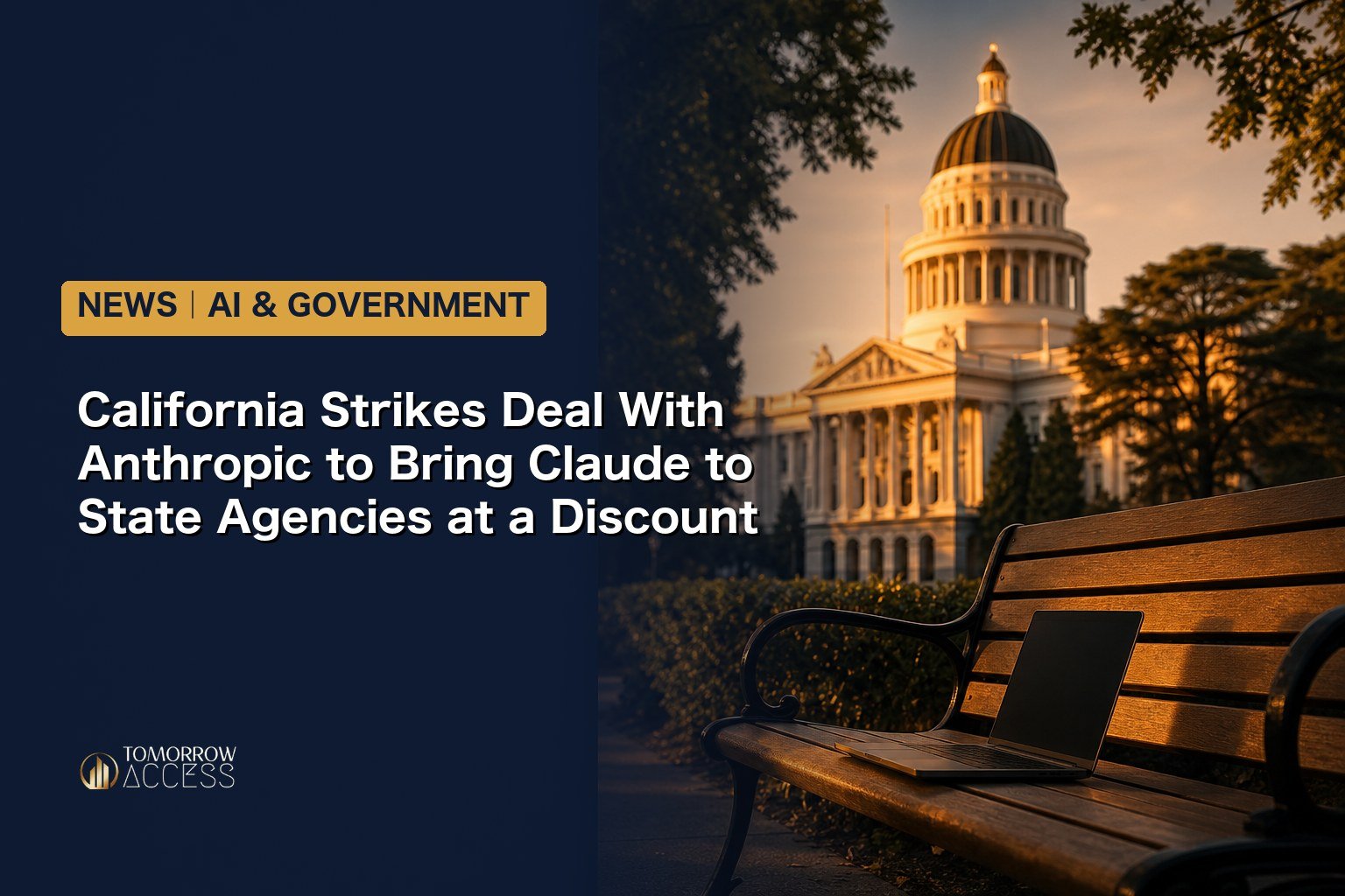 Banner illustrating California's deal with Anthropic to bring Claude to state agencies