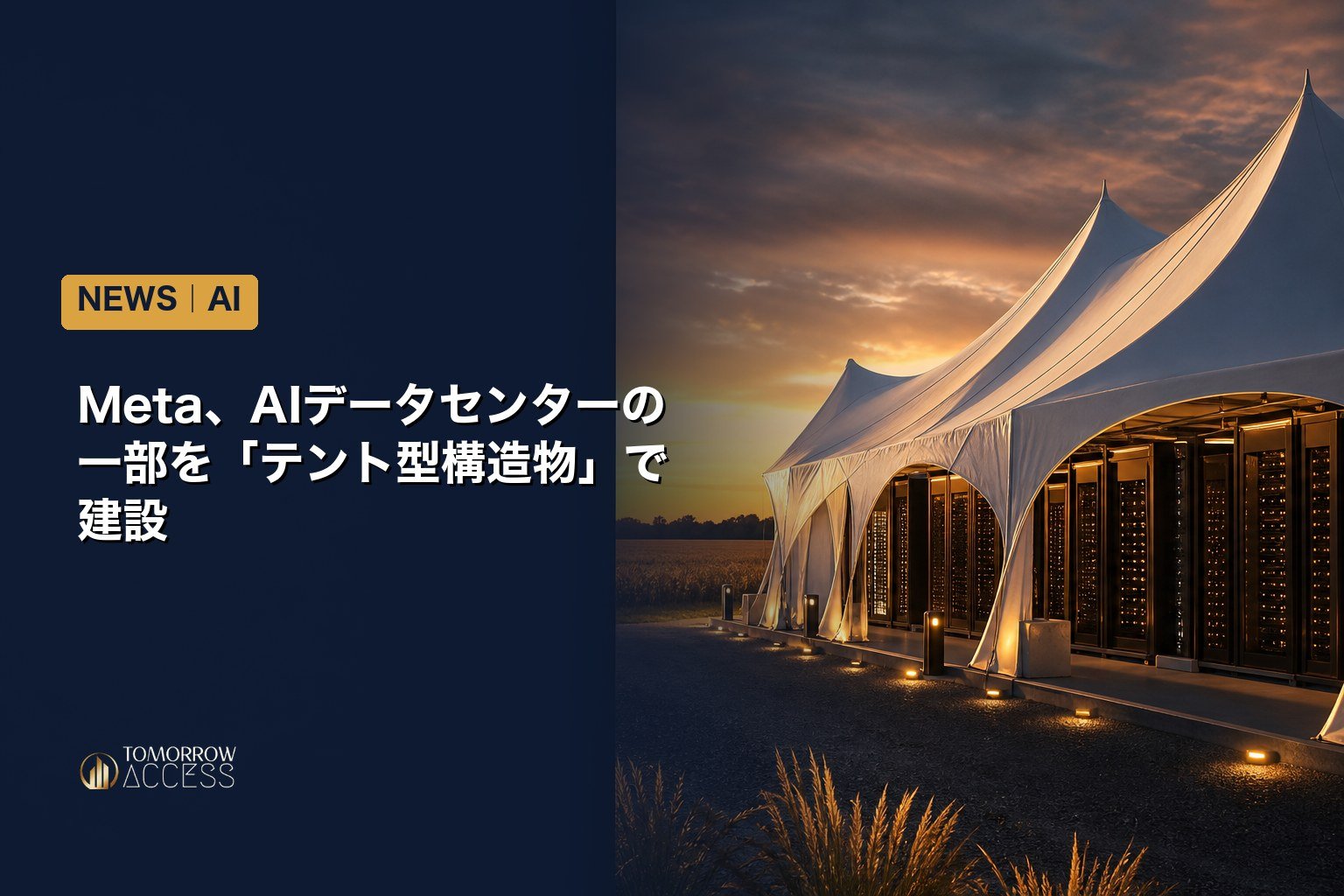 Meta、AIデータセンターの一部を「テント型構造物」で建設