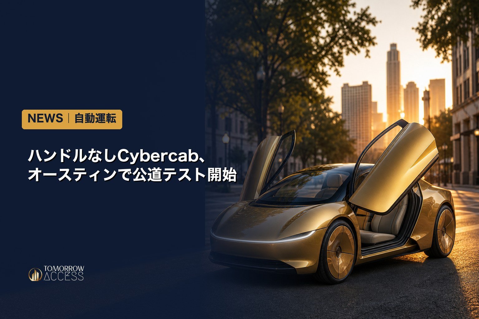 ハンドルなしCybercab、オースティンで公道テスト開始