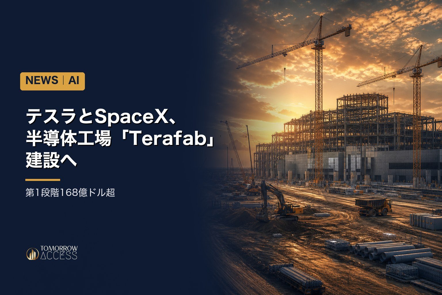 テスラとSpaceX、第1段階168億ドル超で半導体工場「Terafab」建設へ