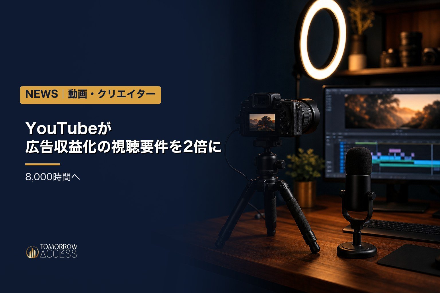 YouTubeが広告収益化の視聴要件を2倍に、8,000時間へ