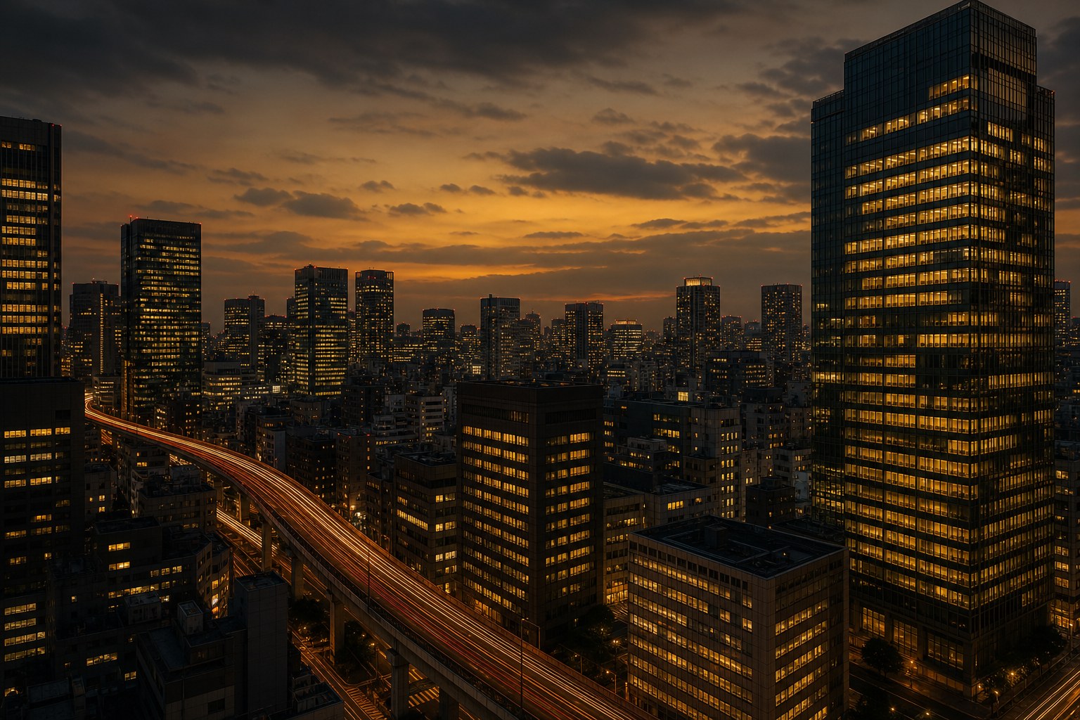 Skyline at dusk