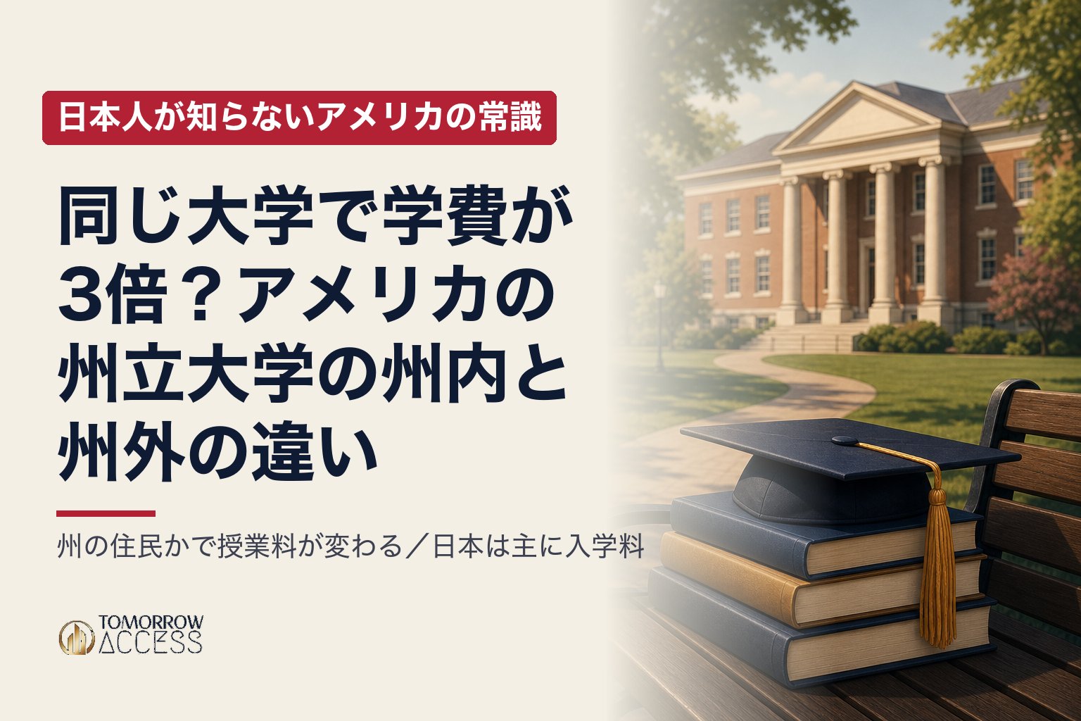 同じ大学で学費が3倍？アメリカの州立大学の州内と州外の違い｜日本人が知らないアメリカの常識